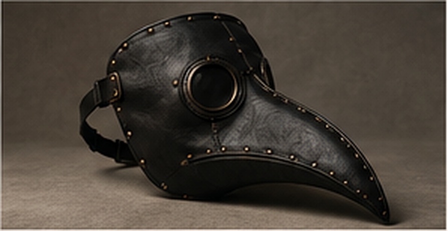 The Mercer black leather beak mask